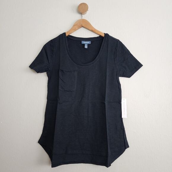 NEW Modcloth Endless Possibilities Pocket Short Sleeve T-Shirt Top Black - Picture 1 of 9